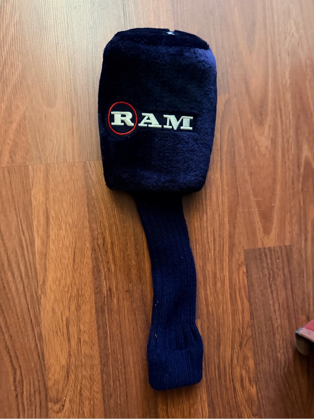 RAM Navy Plush Golf Club Headcover with Embroidered Logo